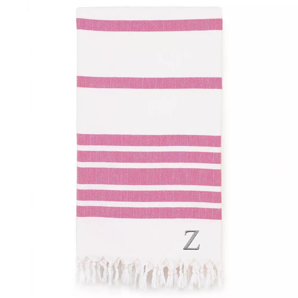 Linum Home Textiles Turkish Cotton Herringbone Personalized Pestemal Beach Towel 1 Linum Home Textiles Turkish Cotton Herringbone Personalized Pestemal Beach Towel