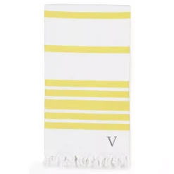 Linum Home Textiles Turkish Cotton Herringbone Personalized Pestemal Beach Towel