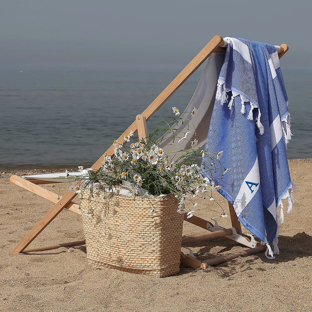 Linum Home Textiles Turkish Cotton Diamond Personalized Pestemal Beach Towel 2 Linum Home Textiles Turkish Cotton Diamond Personalized Pestemal Beach Towel - Image 2