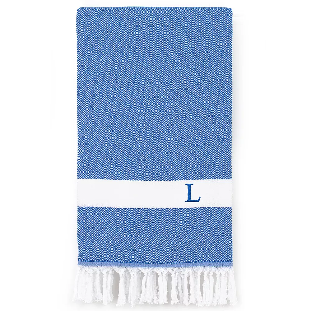 Linum Home Textiles Turkish Cotton Diamond Personalized Pestemal Beach Towel 1 Linum Home Textiles Turkish Cotton Diamond Personalized Pestemal Beach Towel