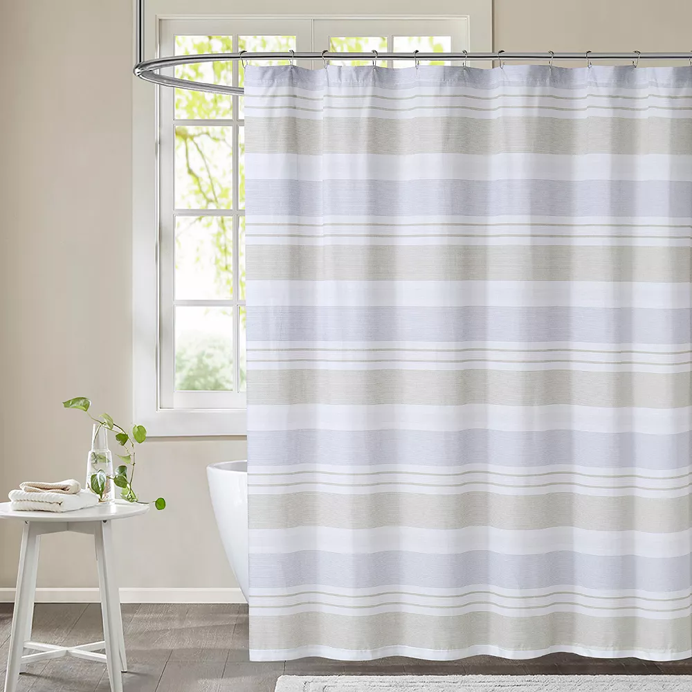 Cottage Classics Spa Stripe Shower Curtain