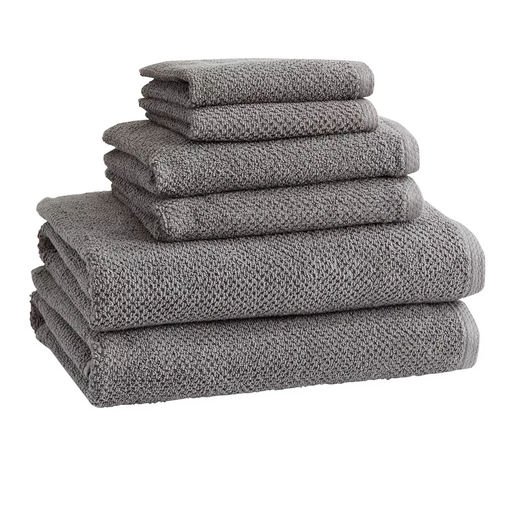 Great Bay Home Acacia Popcorn 6-Piece Cotton Towel Set