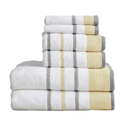 Great Bay Home 6-Piece Cotton Striped Towel Set
