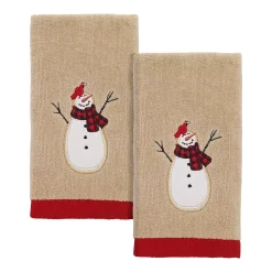 Avanti Snowmen Gathering 2-pack Fingertip Towel