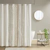 INK+IVY Imani Cotton Printed Tufted Chenille Stripe Shower Curtain