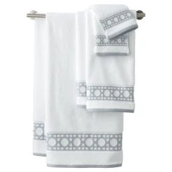 Lands' End Supima Cane Weave Jacquard Border 6-piece Towel Set
