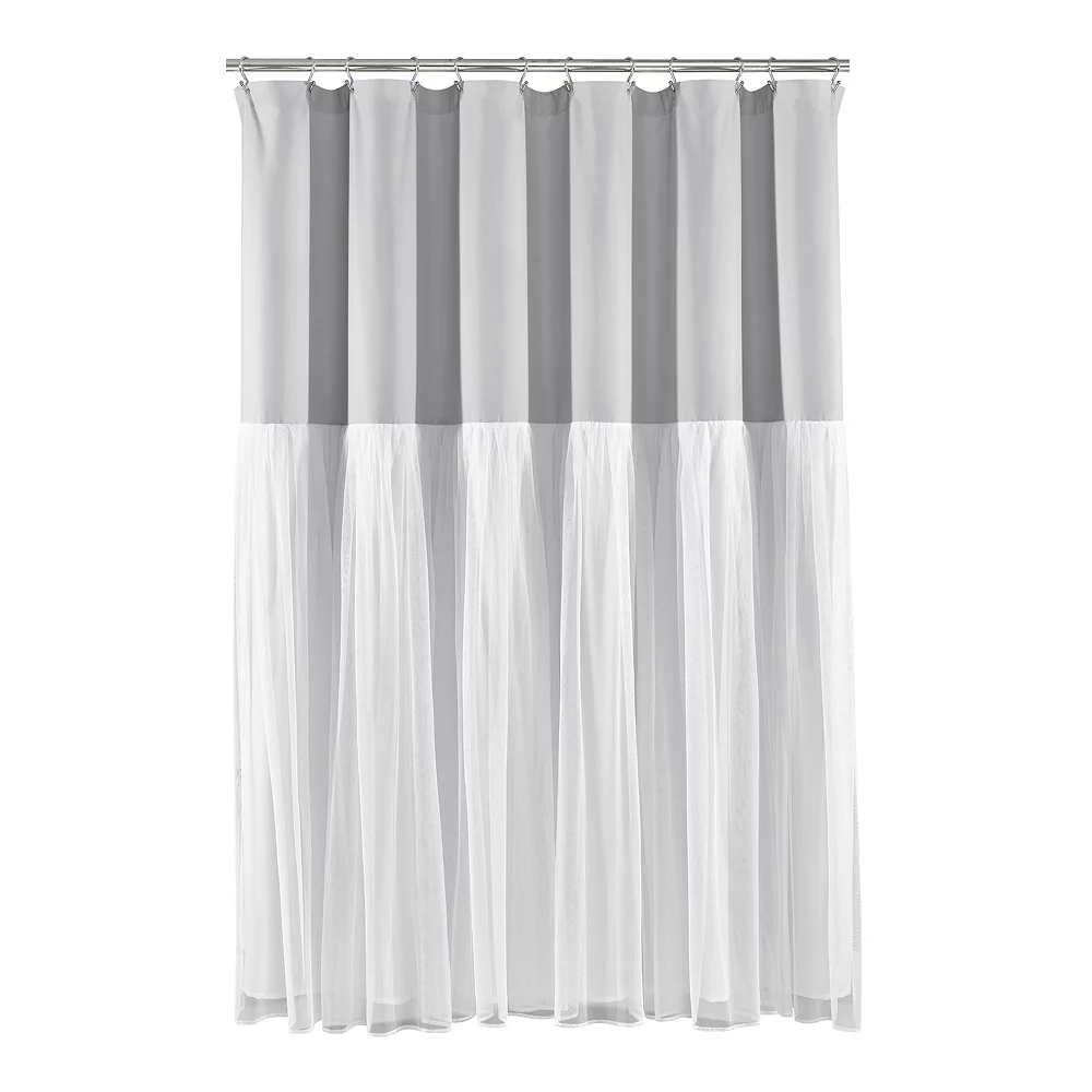 Lush Décor Lush Decor Tulle Skirt Colorblock Shower Curtain