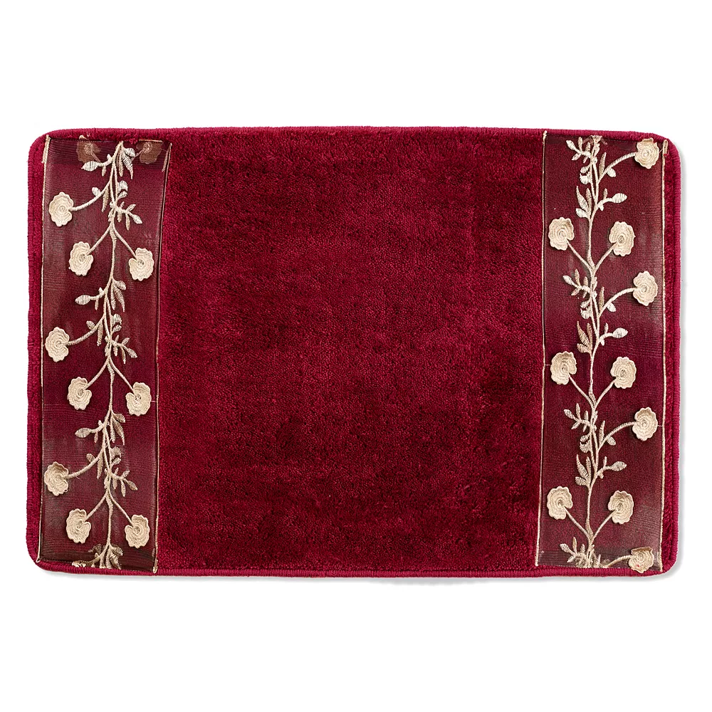 Popular Bath Ombre Rose Burgundy Bath Rug