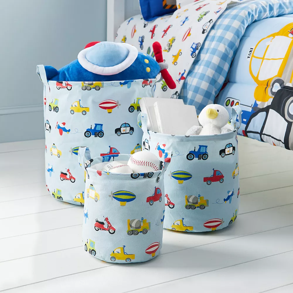 Dream Factory Trains And Trucks 3-Piece Storage Bins - Image 2