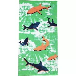 Lands' End Kids Printed Velour Oversized XL Beach Towel