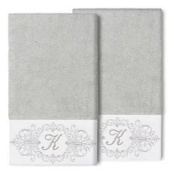 Linum Home Textiles Turkish Cotton Monica 2-piece Embellished Bath Towel Set