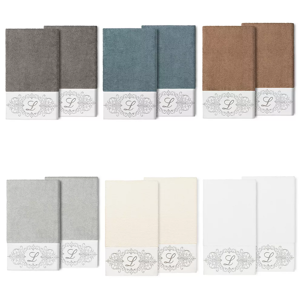Linum Home Textiles Turkish Cotton Monica 2-packEmbellished Bath Towel Set - Image 3