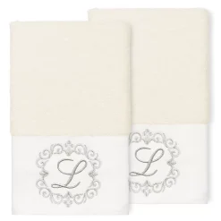 Linum Home Textiles Turkish Cotton Monica 2-piece Embellished Hand Towel Set