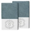 Linum Home Textiles Turkish Cotton Monica 2-packEmbellished Hand Towel Set