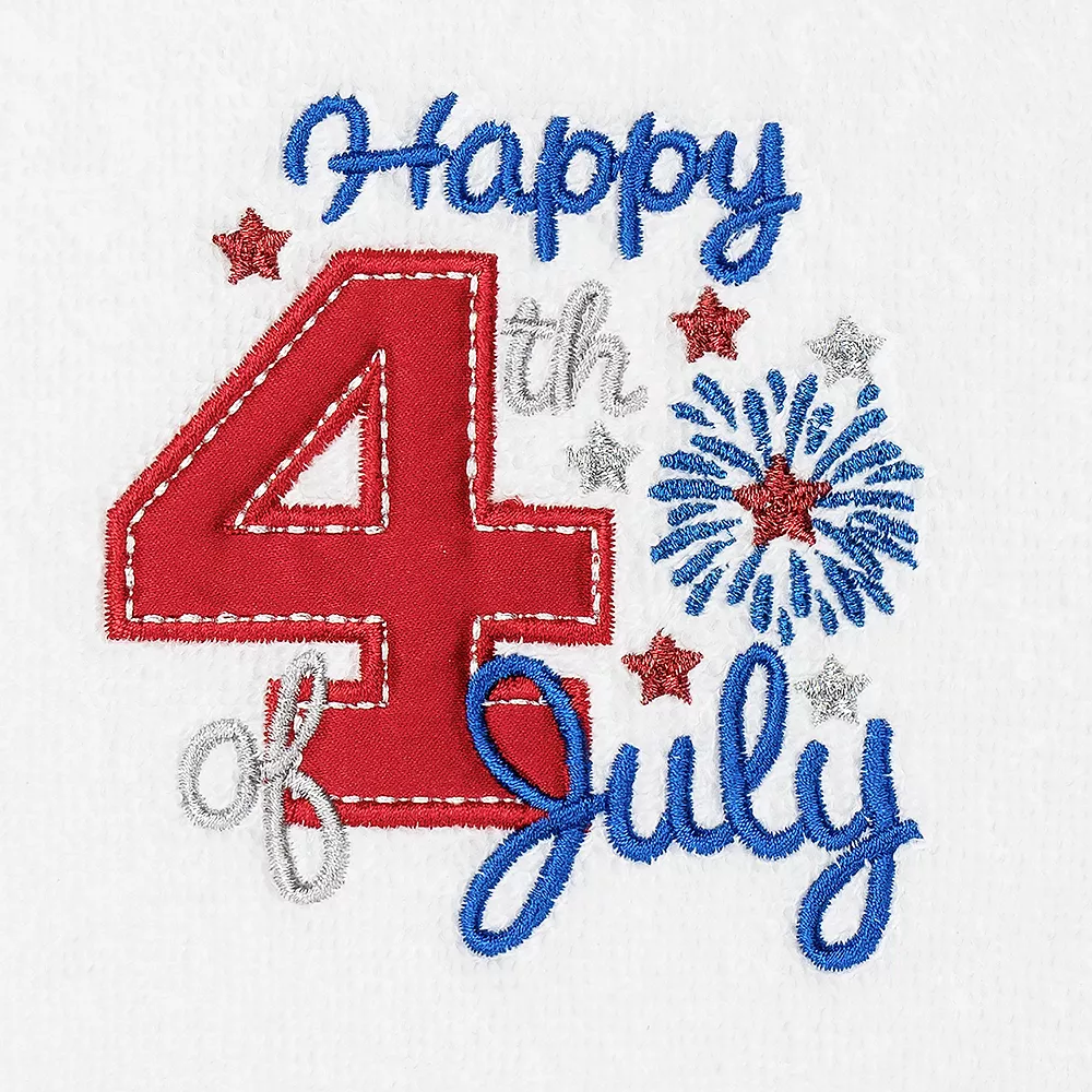 Linum Home Textiles Turkish Cotton 4TH Of July Embroidered 2-pack Hand Towel Set - Image 2