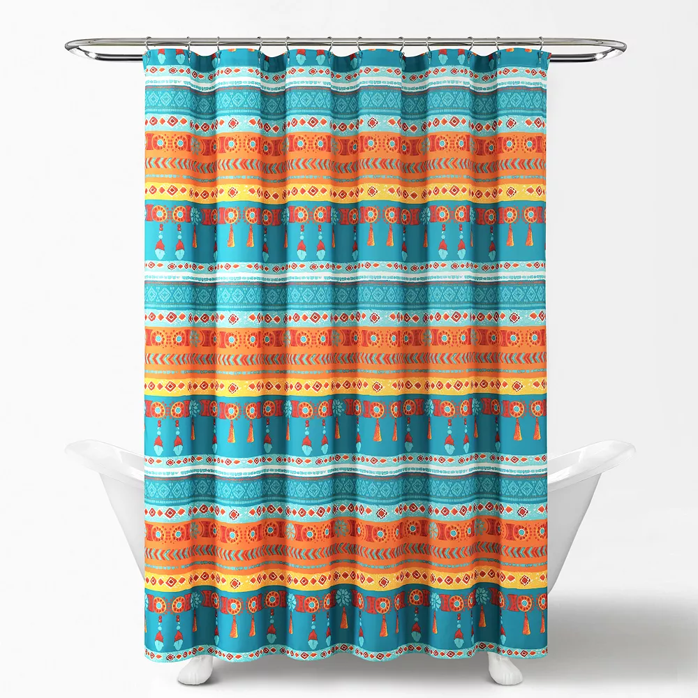 Lush Décor Lush Decor Boho Watercolor Border Shower Curtain