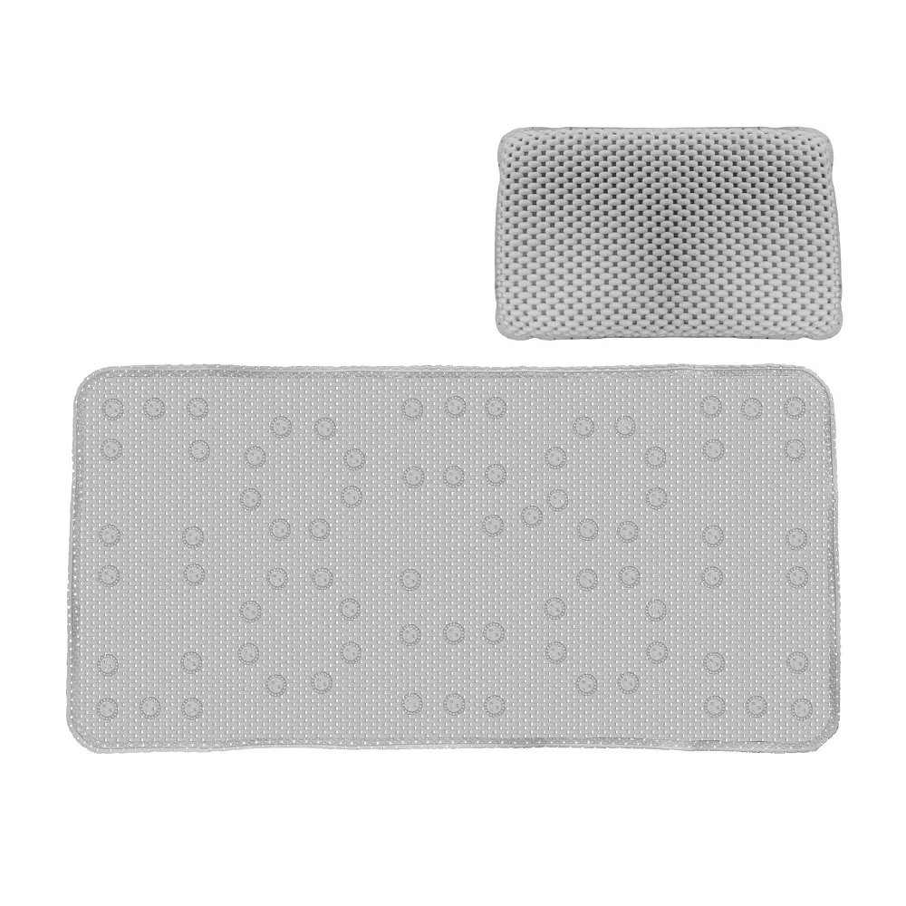 Popular Bath 2-piece Waffle Tub Mat & Spa Pillow Set