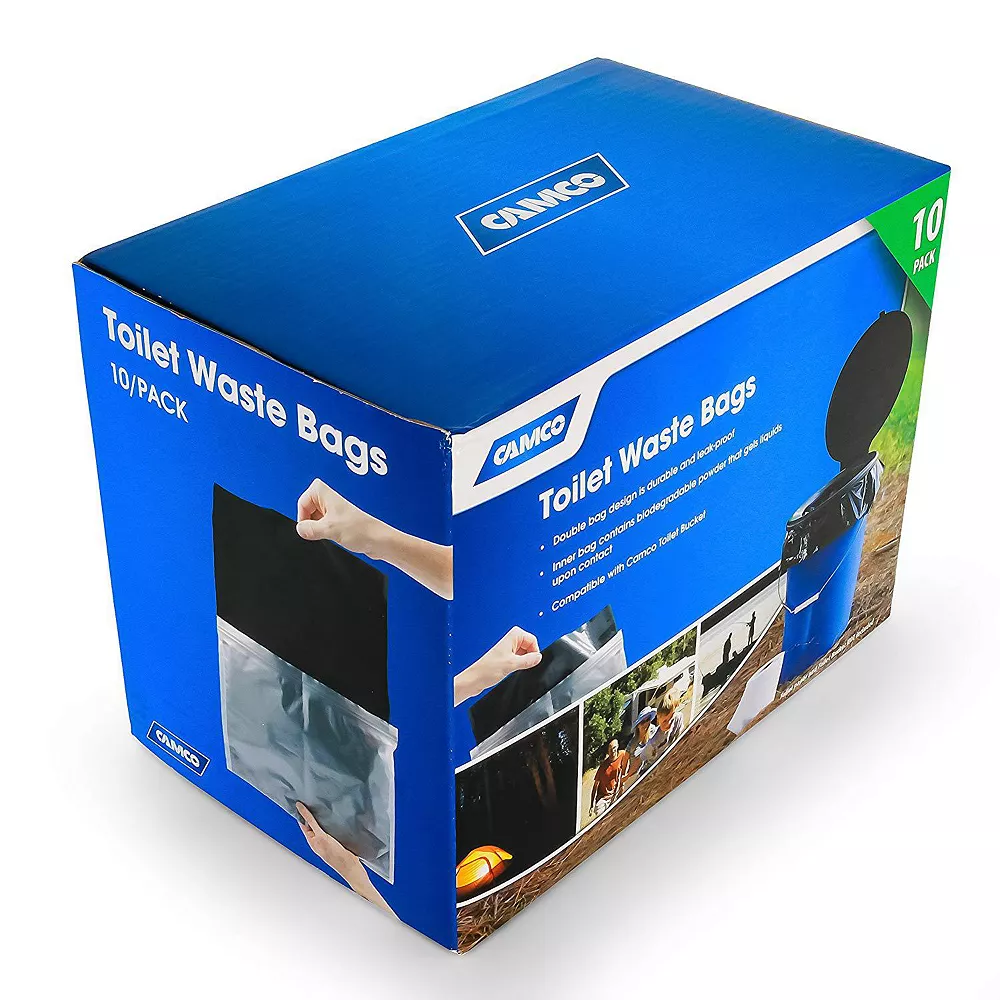 Camco 41548 10 Pack Of Leak Proof Double Lined Camping Toilet Waste Bags, Black - Image 2