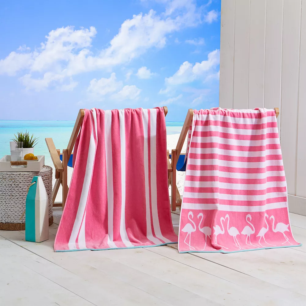 Great Bay Home Cotton Velour Printed Beach Towels 2-pack Set - Image 2