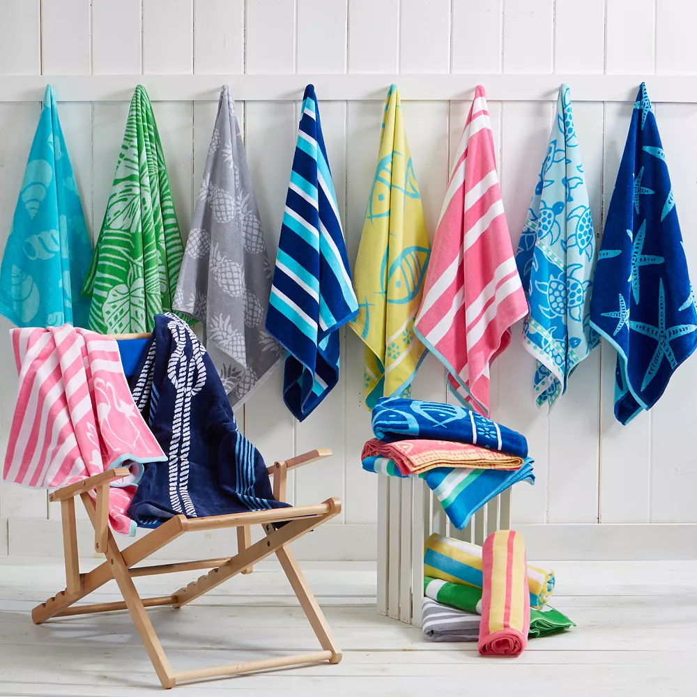 Great Bay Home Cotton Velour Printed Beach Towels 2-pack Set - Image 3