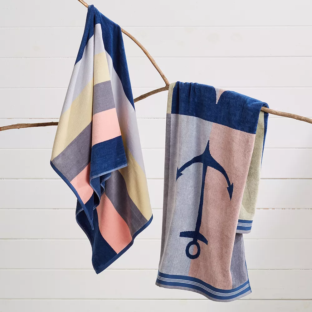 Great Bay Home Jacquard Nautical Beach Towel 2-pack Set - Image 2