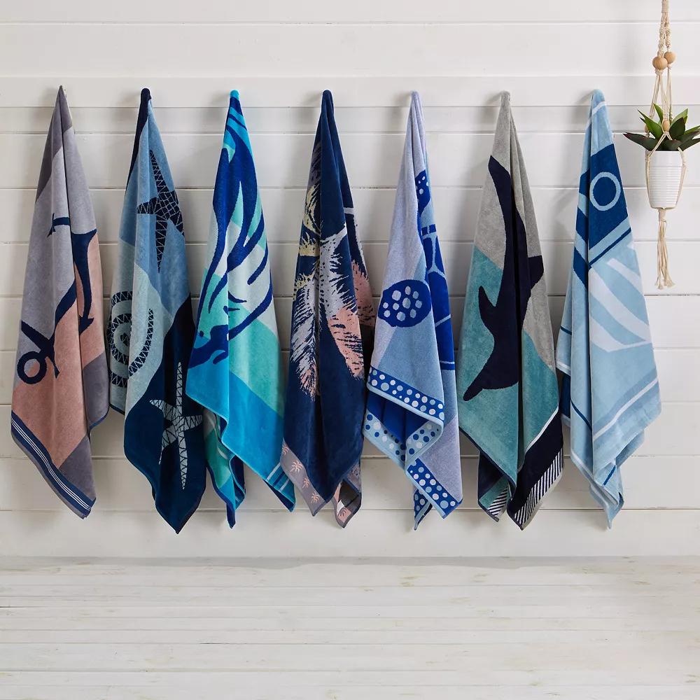 Great Bay Home Jacquard Nautical Beach Towel 2-pack Set - Image 3
