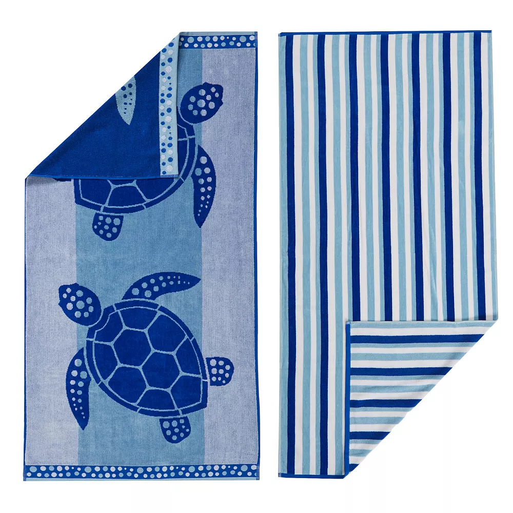 Great Bay Home Jacquard Nautical Beach Towel 2-pack Set
