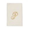 Avanti Premier Ivory/Gold Script Monogram Hand Towel