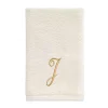 Avanti Premier Ivory/Gold Script Monogram Fingertip Towel