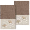 Linum Home Textiles Turkish Cotton Braelyn 2-piece Embellished Hand Towel Set