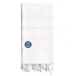 Linum Home Textiles Turkish Cotton Summer Fun Horoscope Gemini Pestemal Beach Towel