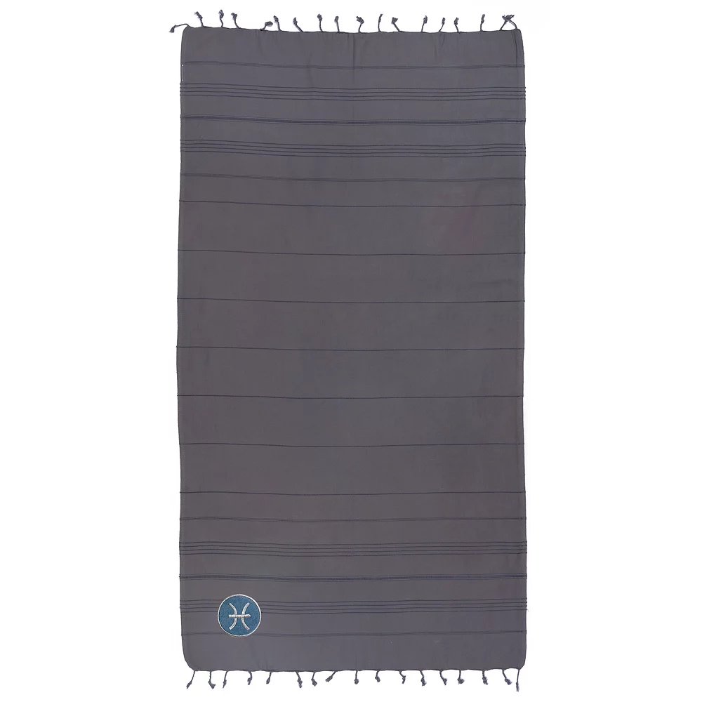 Linum Home Textiles Turkish Cotton Summer Fun Horoscope Pisces Pestemal Beach Towel - Image 4