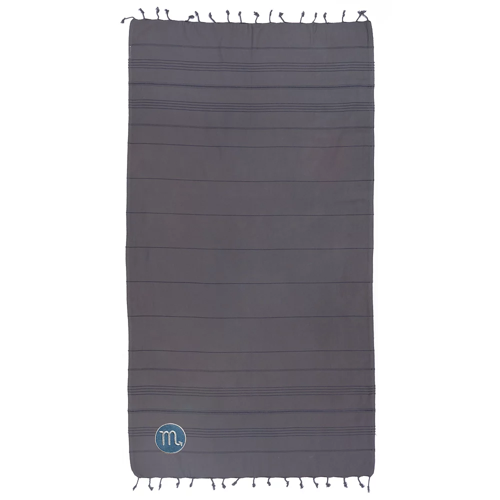 Linum Home Textiles Turkish Cotton Summer Fun Horoscope Scorpio Pestemal Beach Towel - Image 3