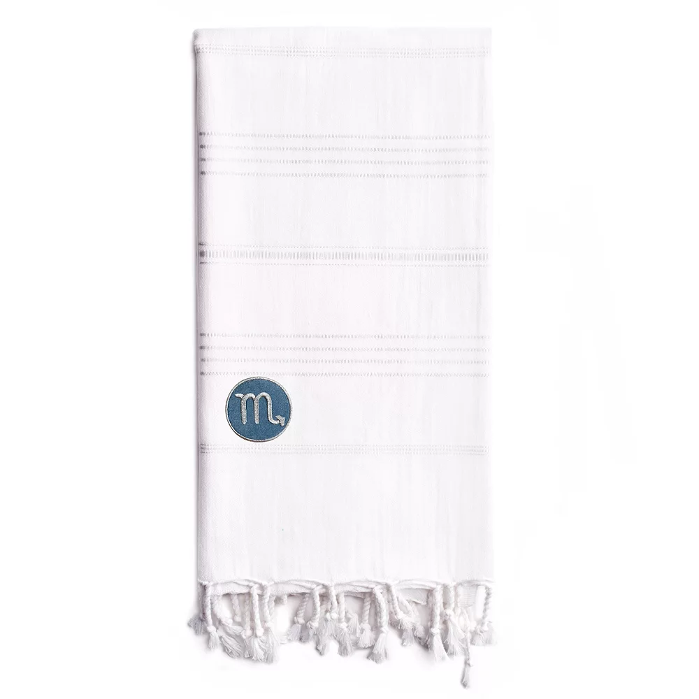 Linum Home Textiles Turkish Cotton Summer Fun Horoscope Scorpio Pestemal Beach Towel
