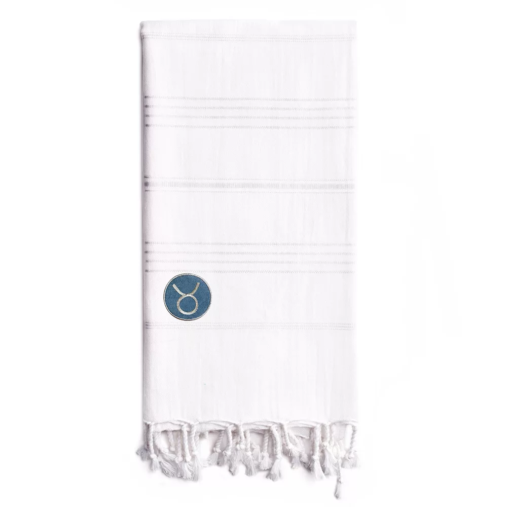 Linum Home Textiles Turkish Cotton Summer Fun Horoscope Taurus Pestemal Beach Towel