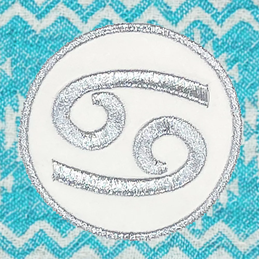 Linum Home Textiles Turkish Cotton Sea Breeze Horoscope Cancer Pestemal Beach Towel - Image 4