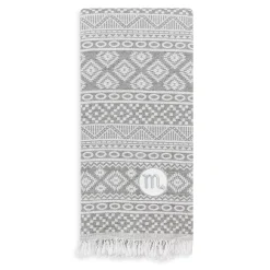 Linum Home Textiles Turkish Cotton Sea Breeze Horoscope Scorpio Pestemal Beach Towel