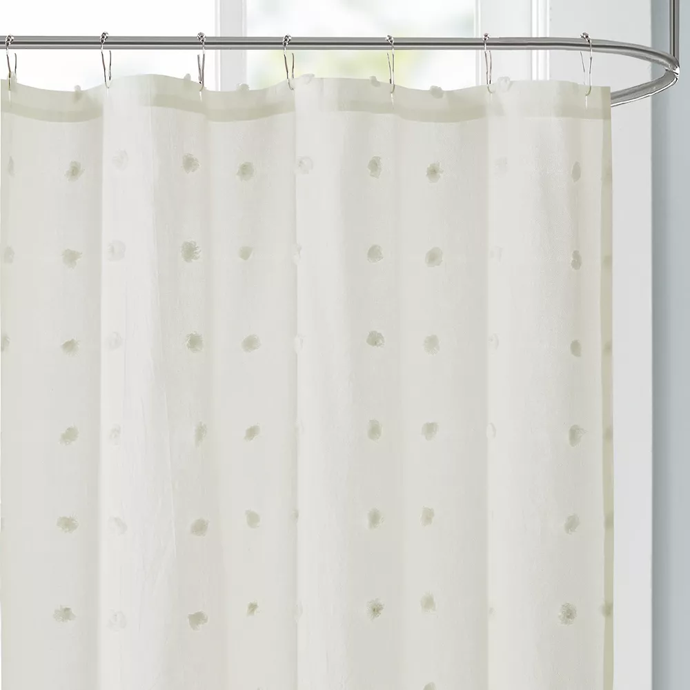 Madison Park Jojo Cotton Clipped Jacquard Shower Curtain - Image 2