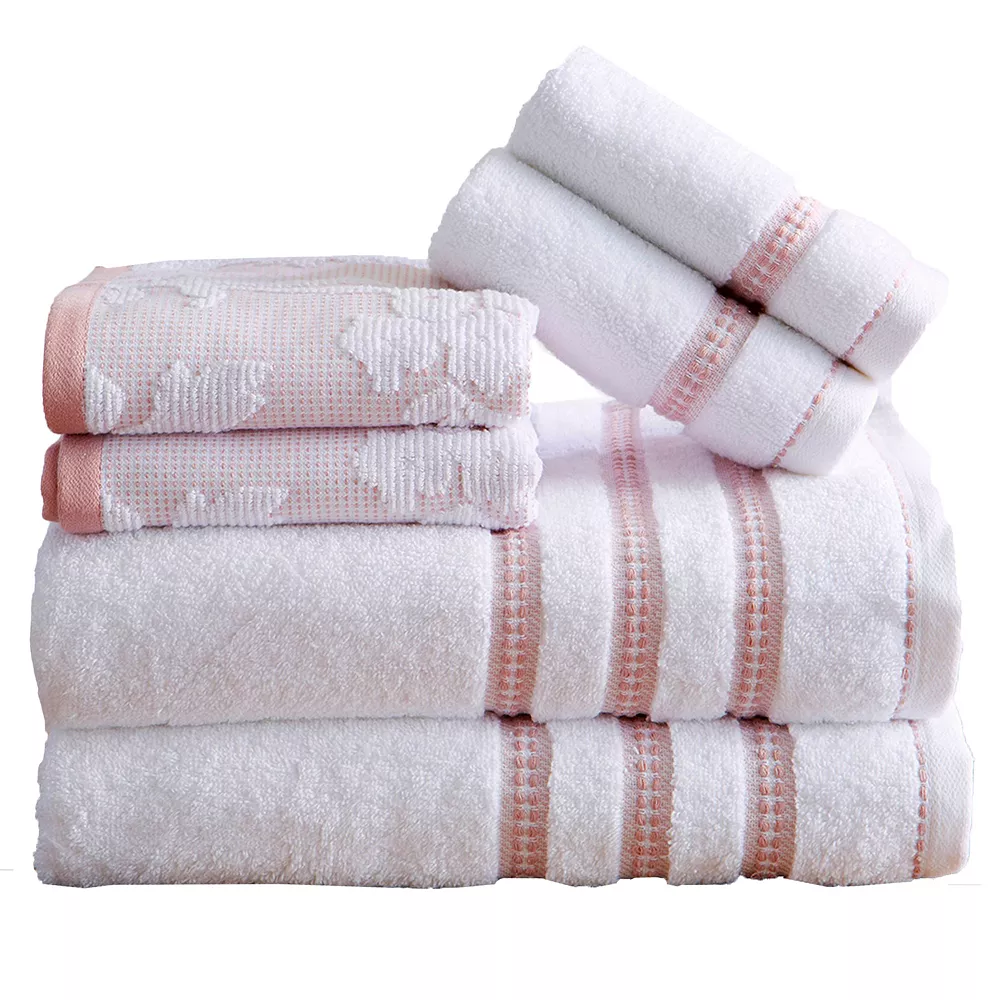 Great Bay Home Cotton Floral 6-piece Bath Towel Set