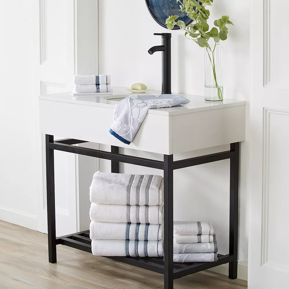 Great Bay Home Cotton Floral 6-piece Bath Towel Set - Image 2