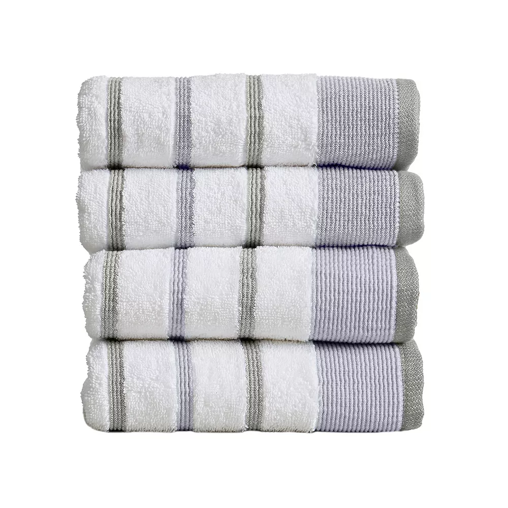 Great Bay Home Striped Cotton 4-pack Hand Towel Set 1 Great Bay Home Striped Cotton 4-pack Hand Towel Set