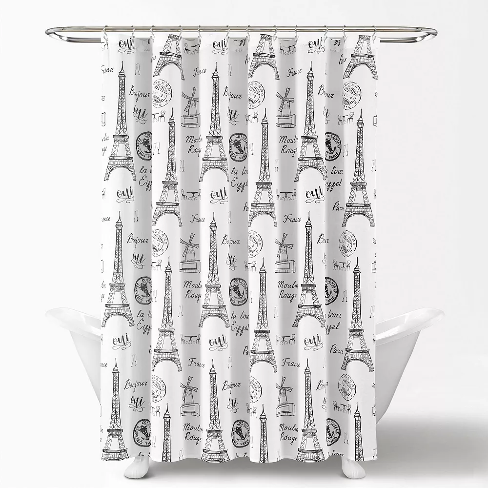 Lush Décor Lush Decor Paris Bonjour Shower Curtain