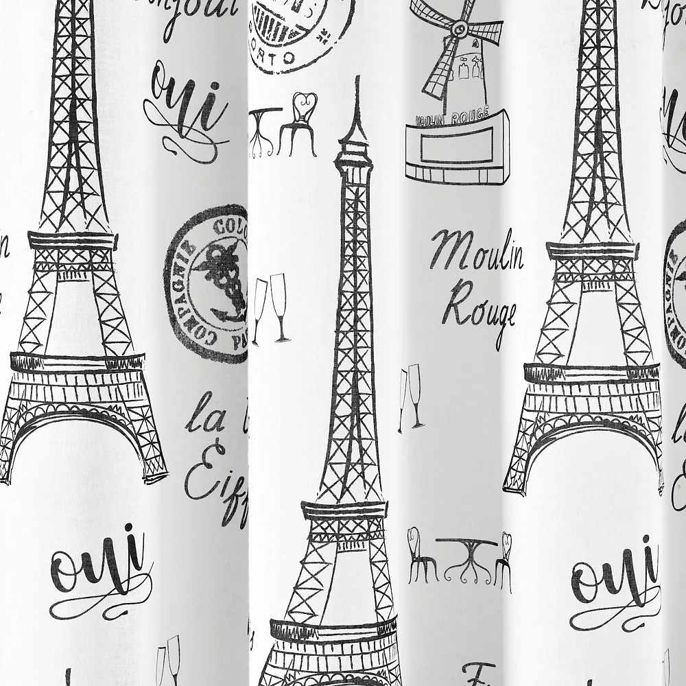 Lush Décor Lush Decor Paris Bonjour Shower Curtain - Image 4