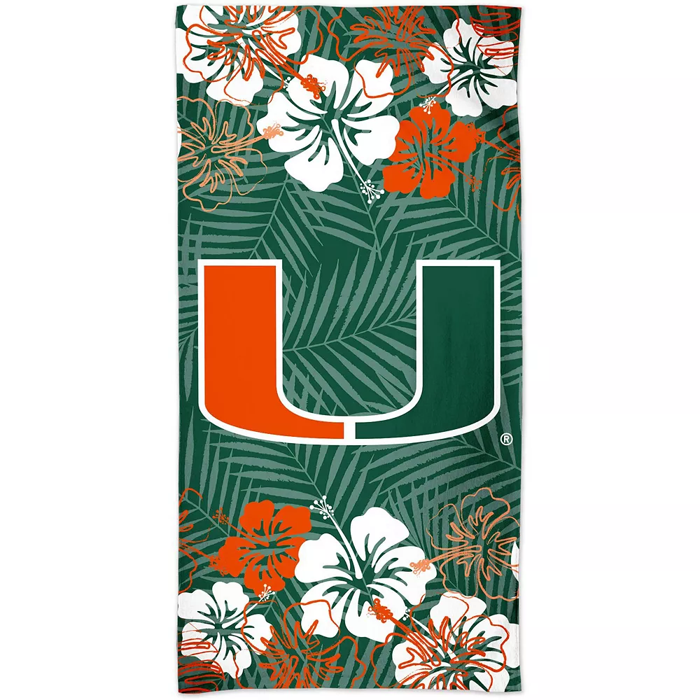 WinCraft Miami Hurricanes 60'' X 30'' Floral Spectra Beach Towel'