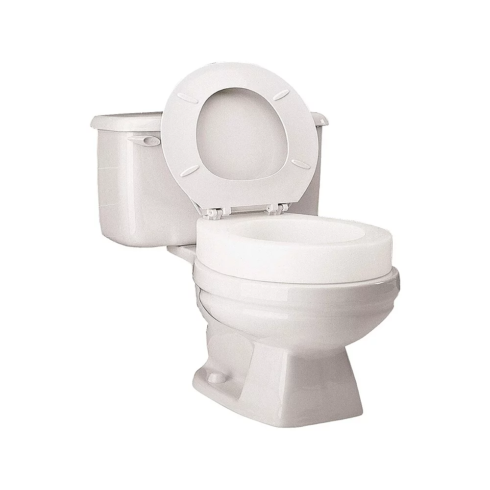 Carex Toilet Seat Riser, Round Raised Toilet Seat Adds 3.5 Inches To Toilet Height, For Assistance Bending Or Sitting, 300 Pound Weight Capacity