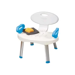 Carex E-Z Bath And Shower Seat With Handles - Shower Chair With Back For Elderly, Seniors, Handicap - Sturdy Frame - Supports Up To 300 Pounds