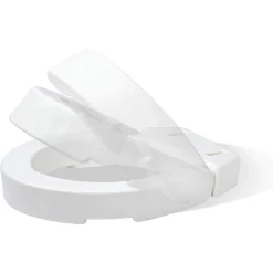 Carex Round Hinged Toilet Seat Riser, Adds 3.5 Inches Of Height To Toilet, 300 Pound Weight Capacity, Raised Toilet Seat