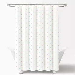 Lush Décor Lush Decor Rainbow Tufted Dot Shower Curtain
