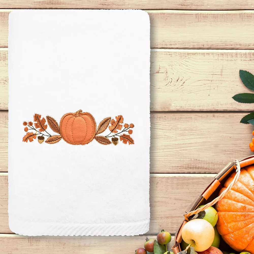 Linum Home Textiles Harvest Bounty Embroidered Luxury Turkish Cotton Hand Towel - Image 2