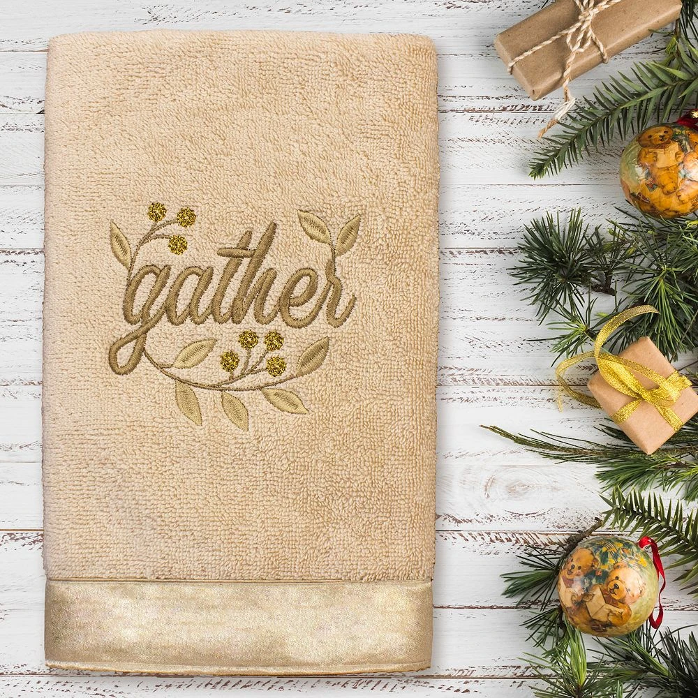 Linum Home Textiles 2-pack Gather Embroidered Hand Towel - Image 2